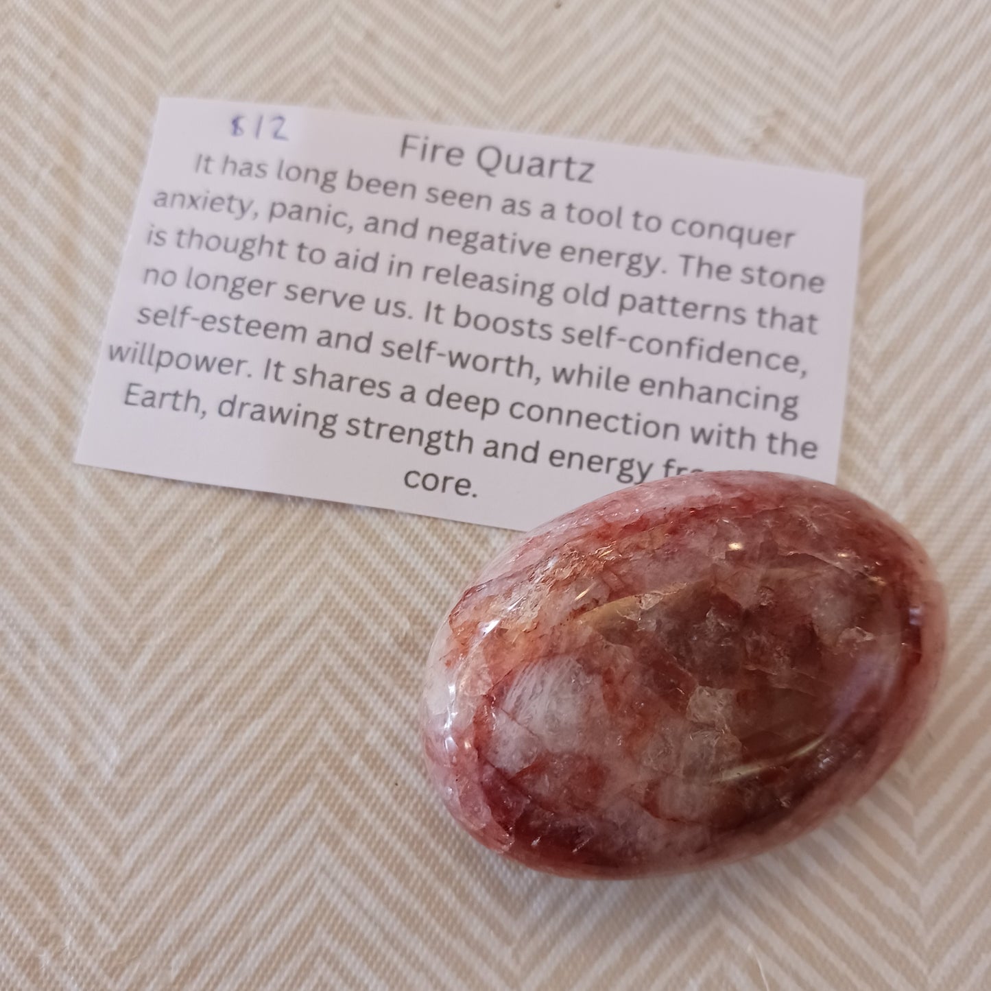 Fire Quartz Palm Stone