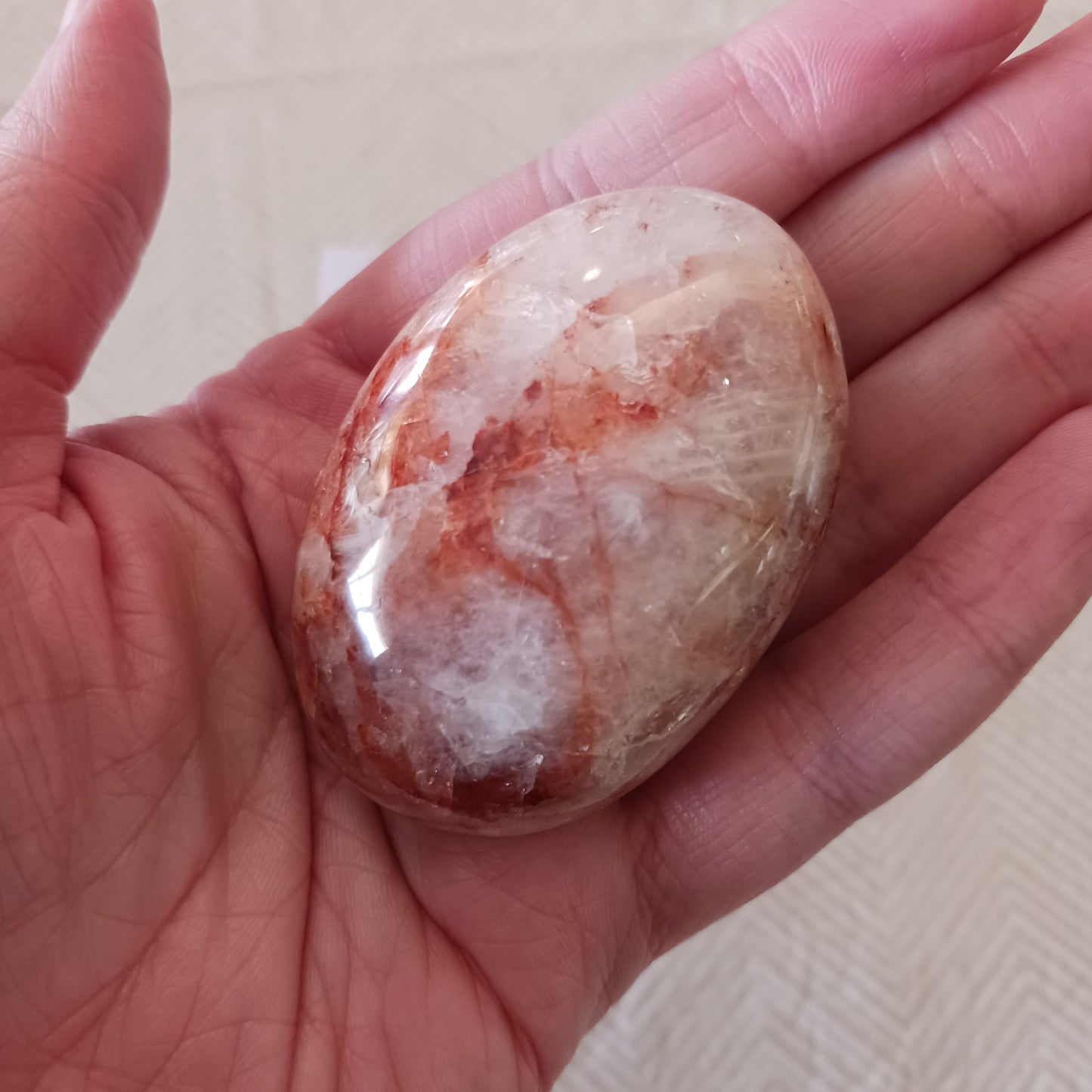 Fire Quartz Palm Stone