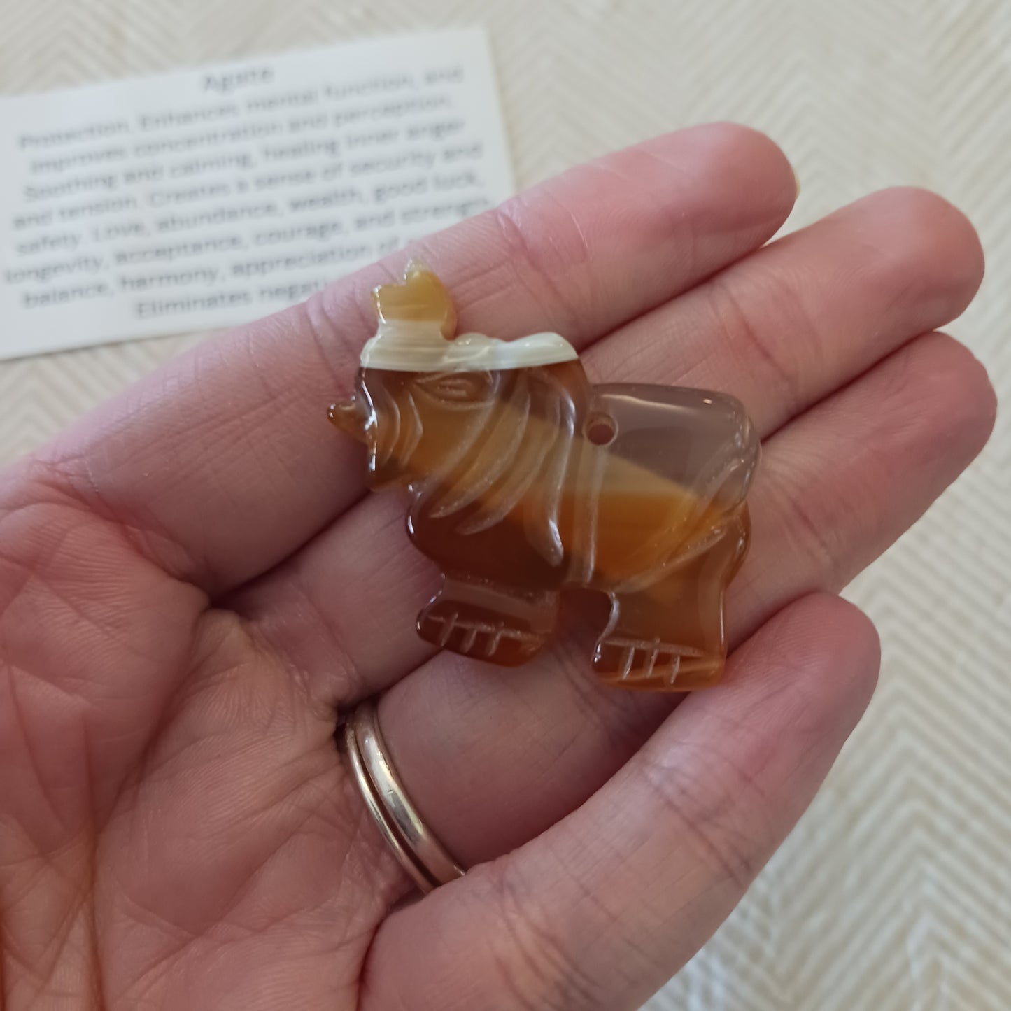 Agate Elephant Carving