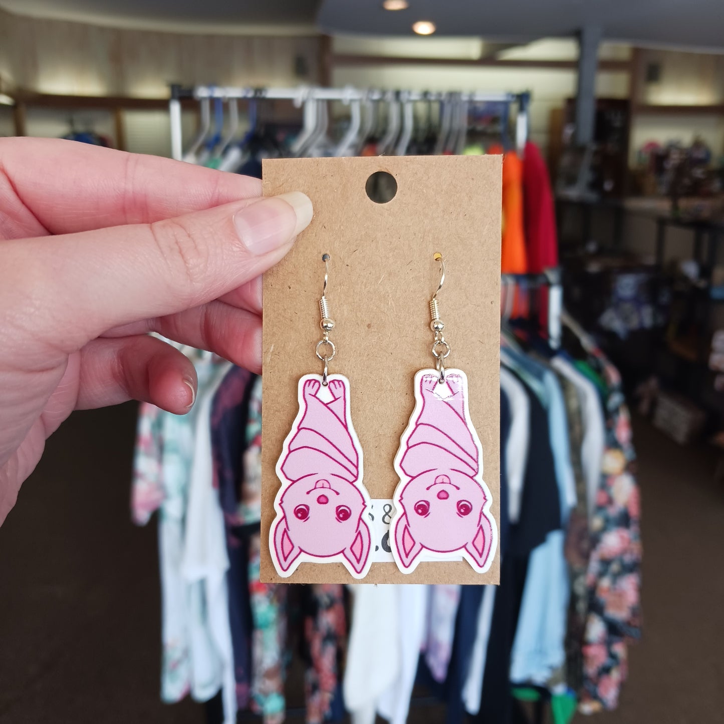Kawaii Purple Bat Dangle Earrings