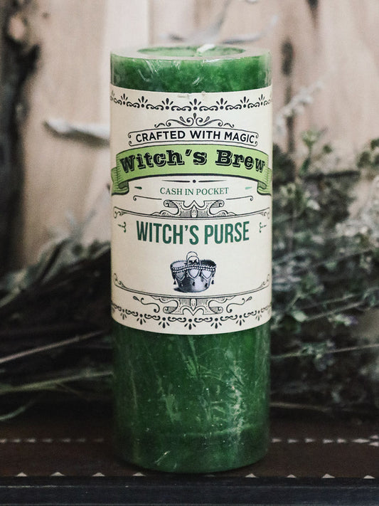 Witch's Brew Witch's Purse Pillar Candle