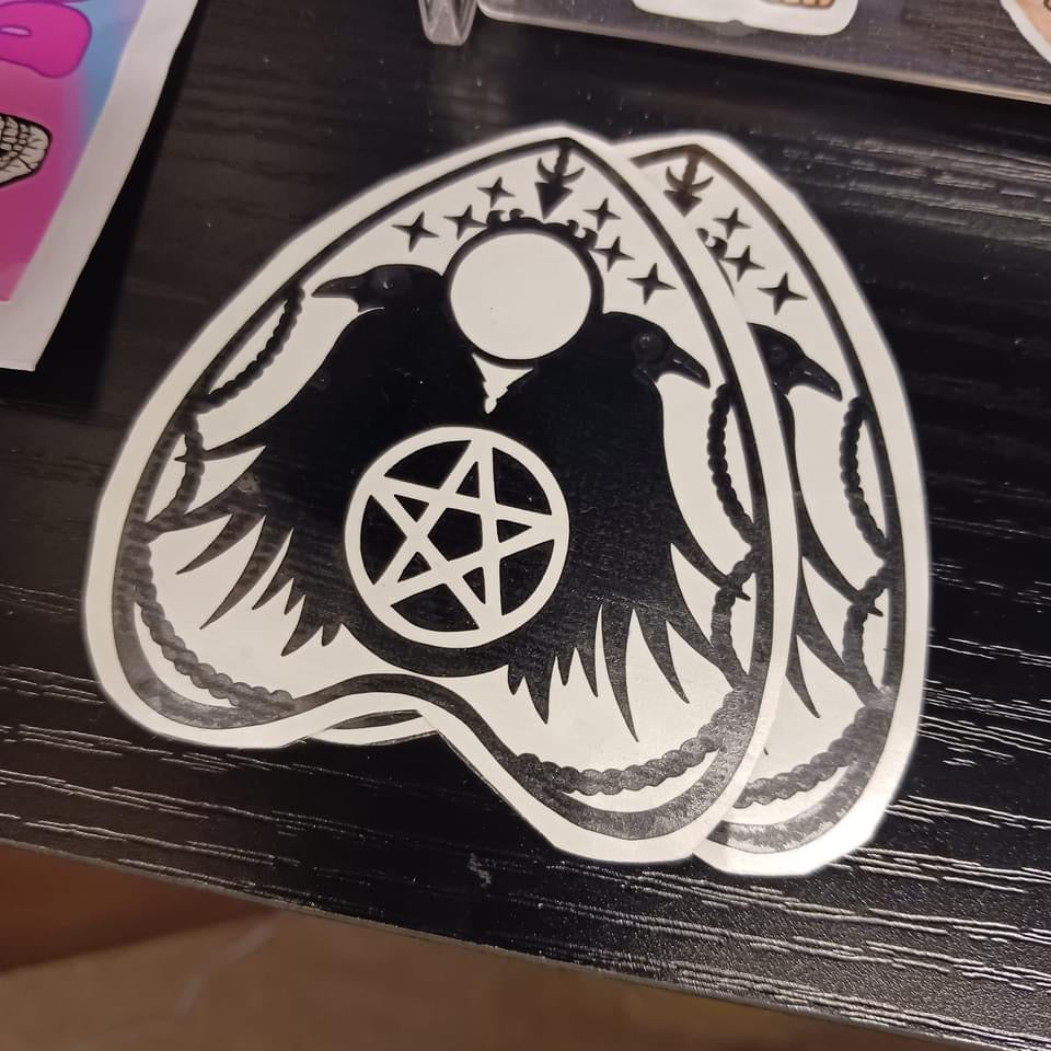 Crow Ouija Planchette Vinyl Decal