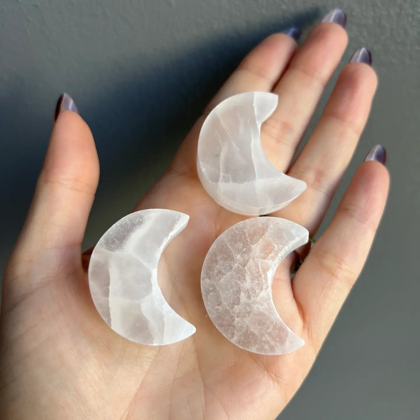 Mini Selenite (Satin Spar) Moon