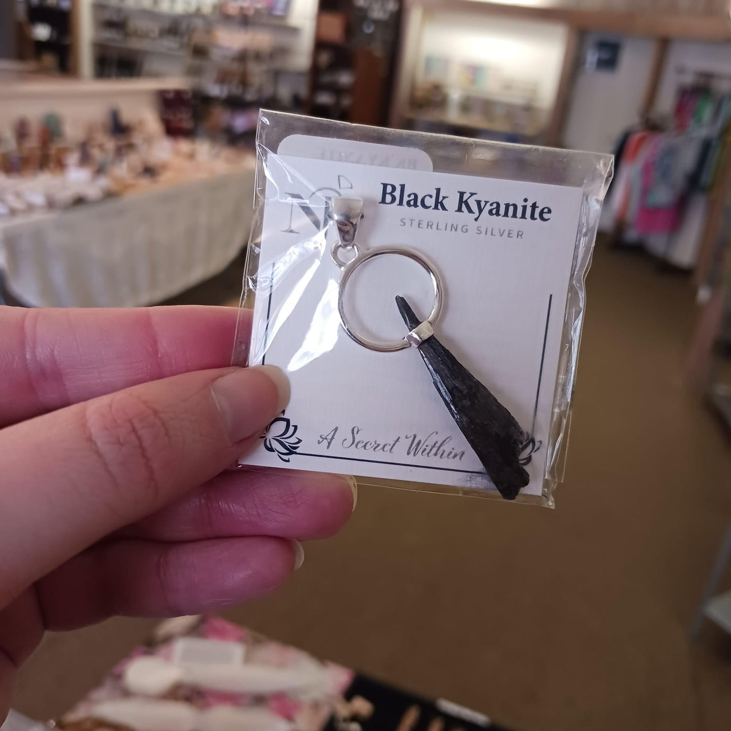 Black Kyanite Sterling Silver Pendant