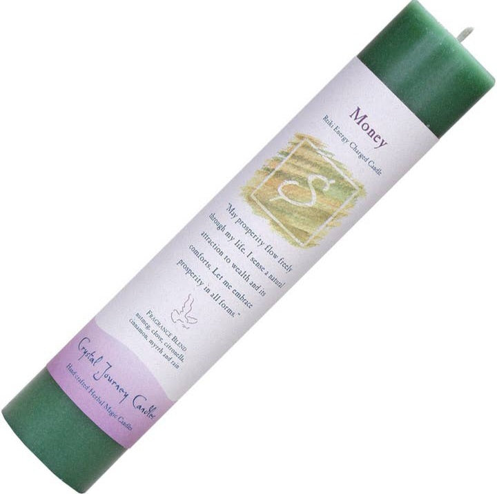 Reiki Herbal Pillar Candle - Money