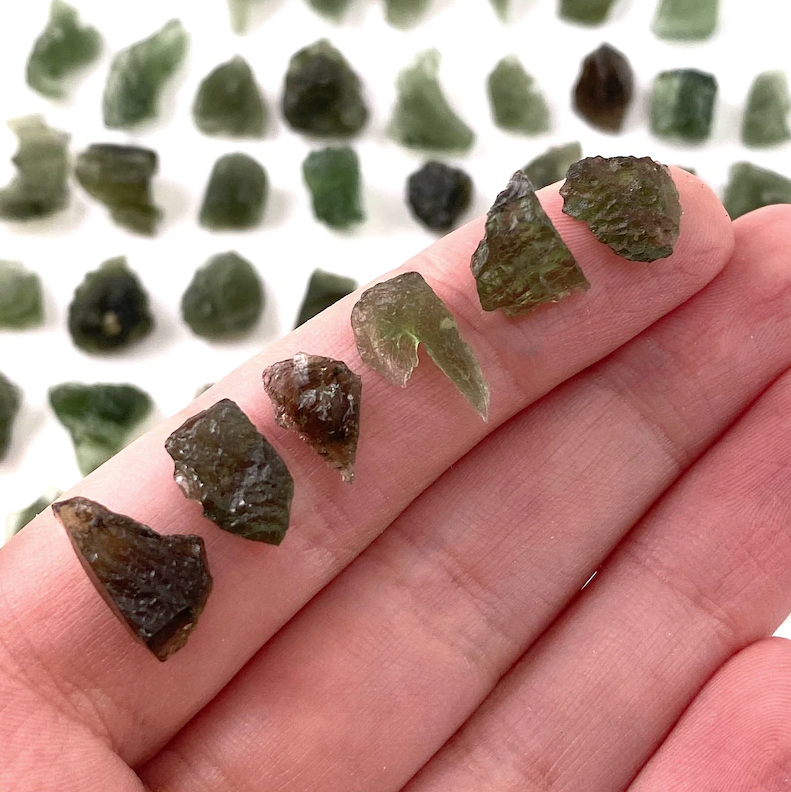 Genuine Moldavite Specimen - Tiny, Small