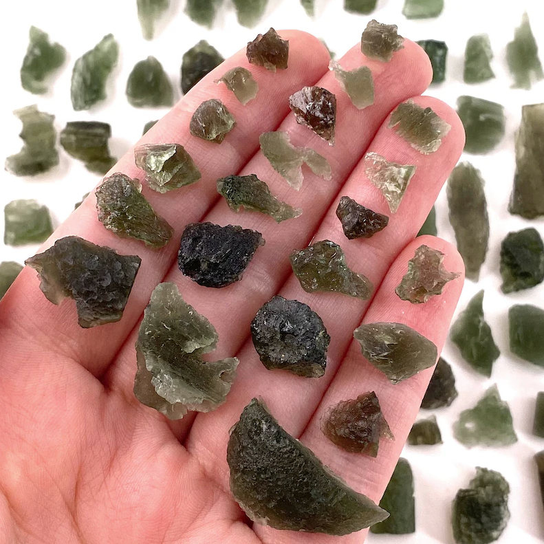 Genuine Moldavite Specimen - Tiny, Small