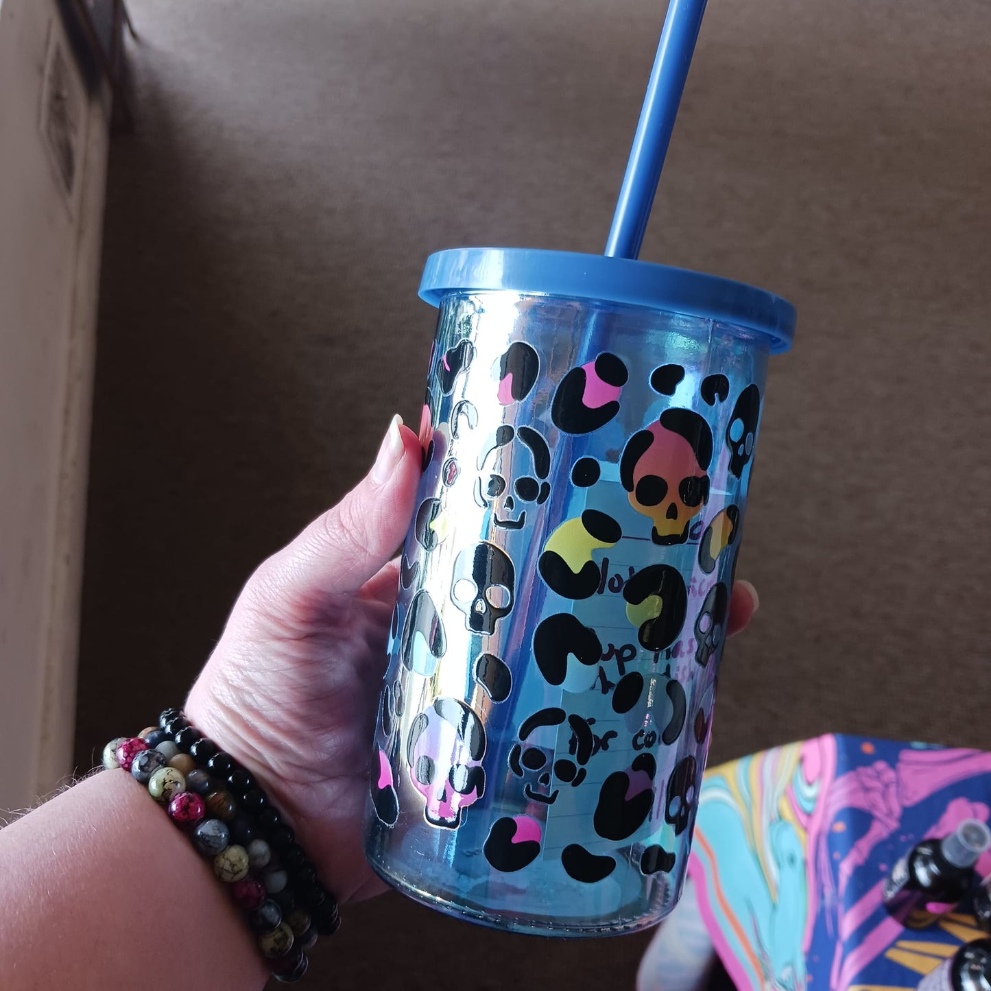 16oz Skull Iridescent Cup