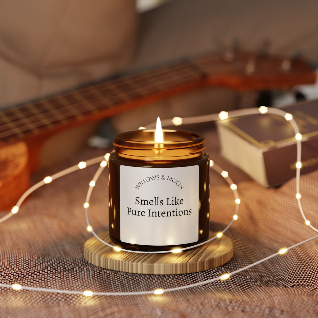 Soy Candle — "Smells Like Pure Intentions" Amber Jar