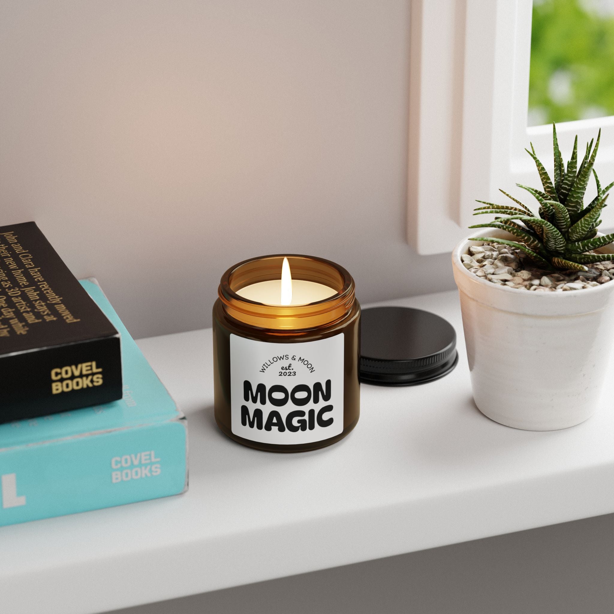 Moon Magic Soy Candle — Scented Amber Jar (Multi-Size)