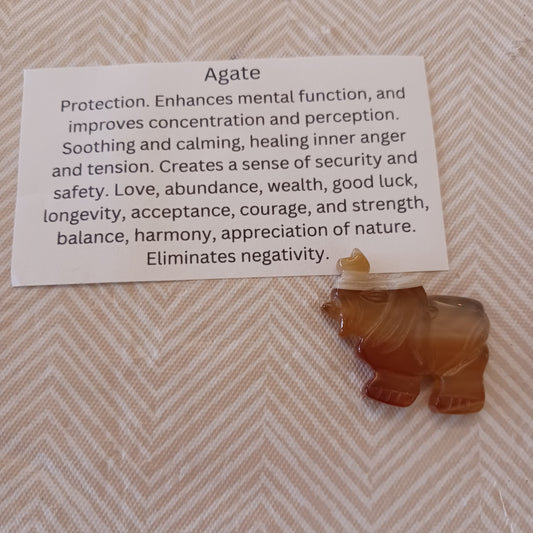 Agate Elephant Carving