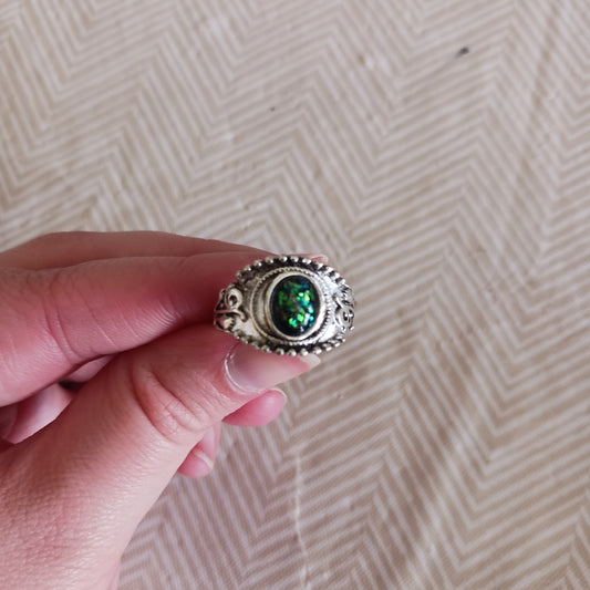 Green and Black Fashion Ring