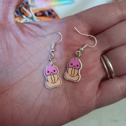 Acrylic Tiny Penis Earrings