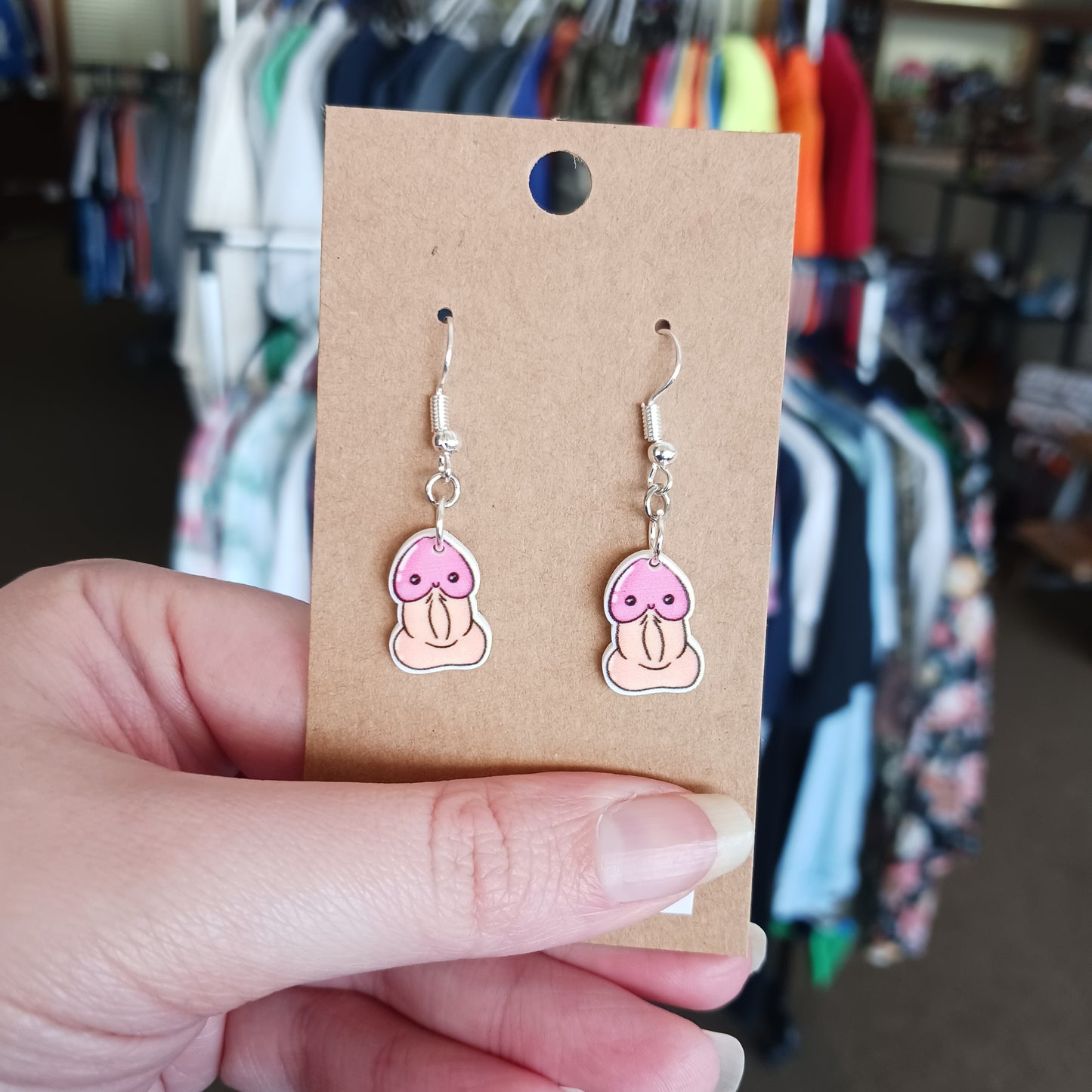 Acrylic Tiny Penis Earrings