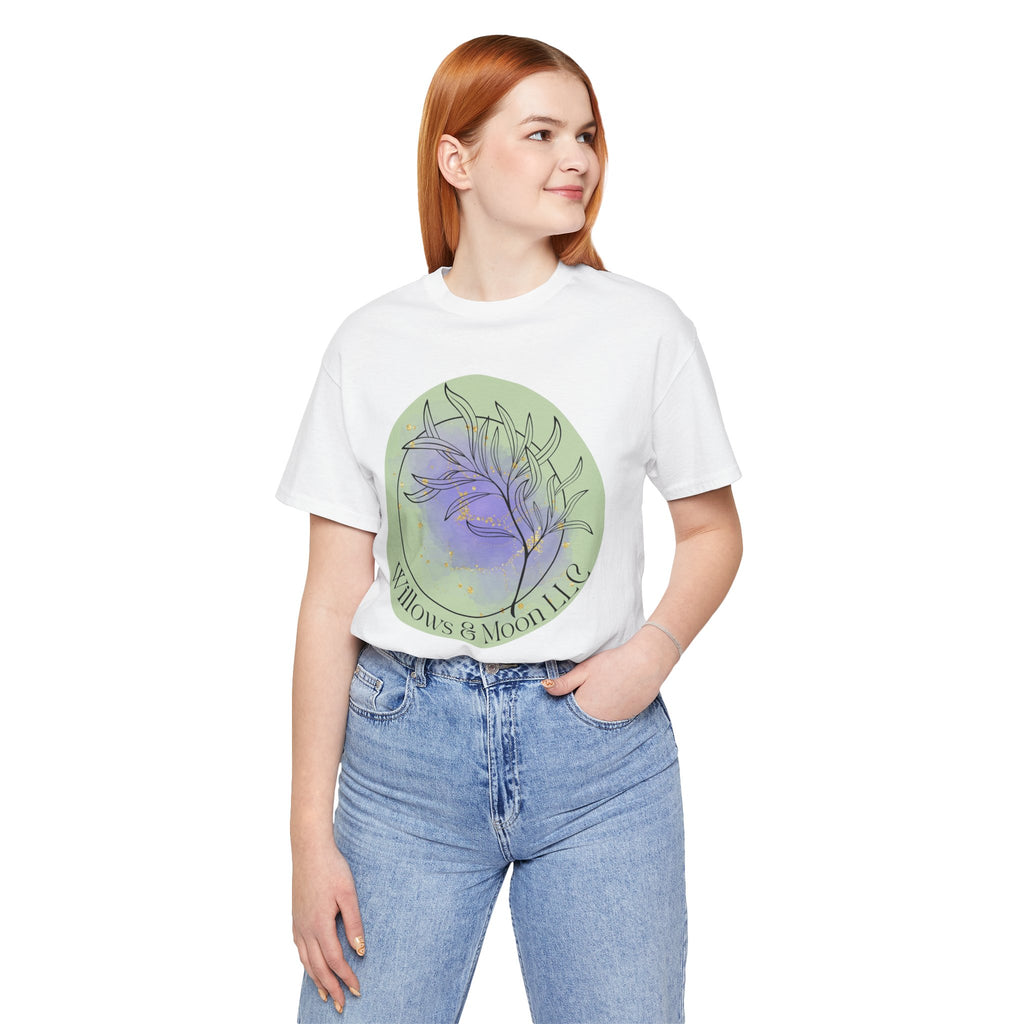Willow & Moon Logo Tee — Botanical Moon Graphic T-Shirt