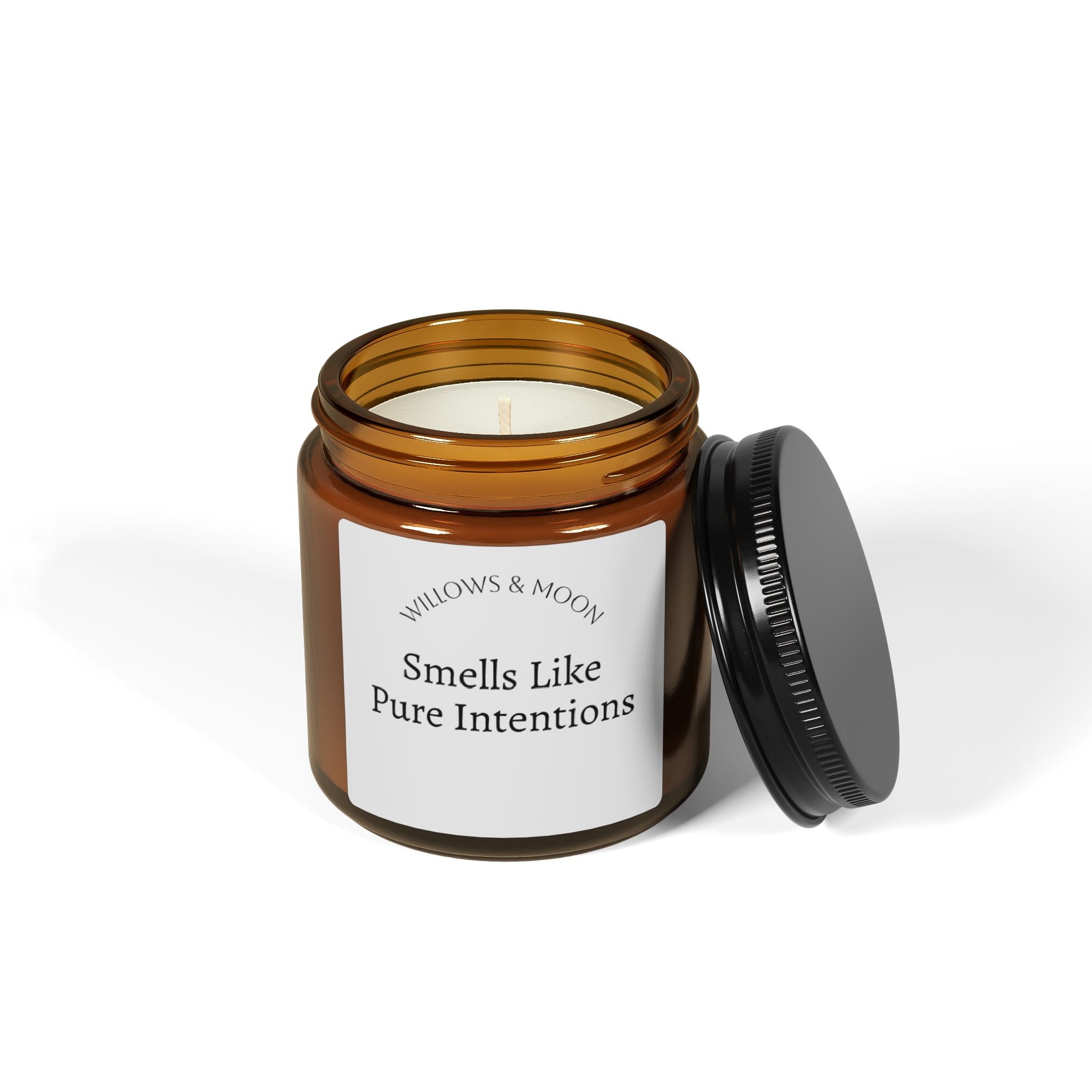 Soy Candle — "Smells Like Pure Intentions" Amber Jar