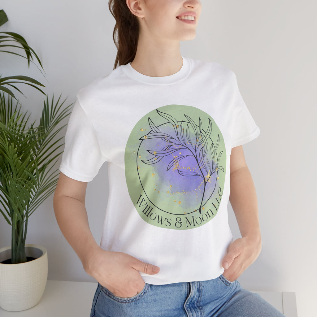 Willow & Moon Logo Tee — Botanical Moon Graphic T-Shirt