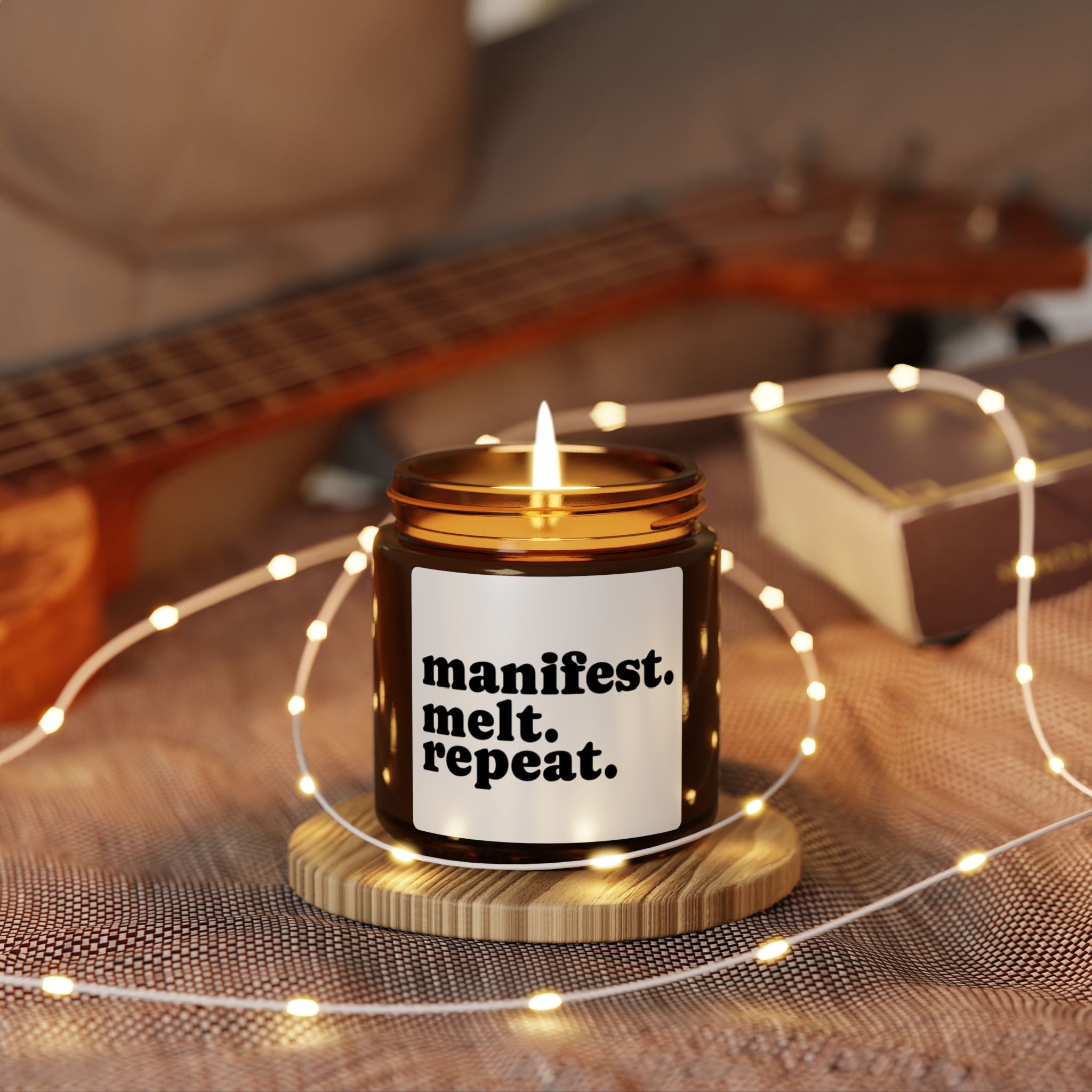 Manifest. Melt. Repeat. Soy Candle — Amber Jar Scented Candle