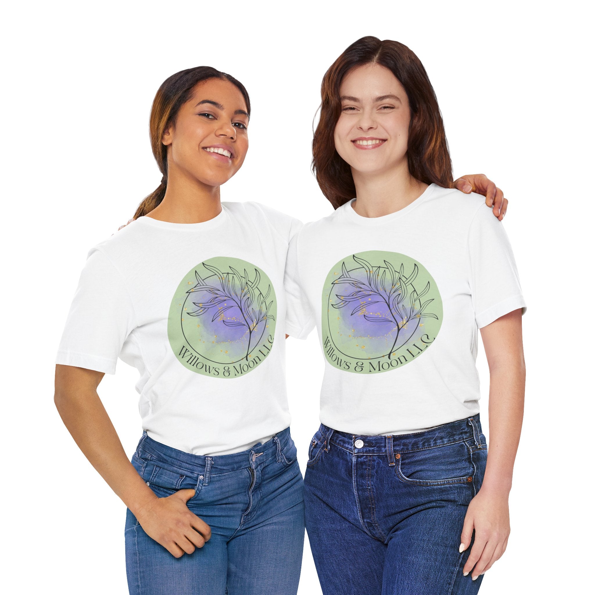 Willow & Moon Logo Tee — Botanical Moon Graphic T-Shirt