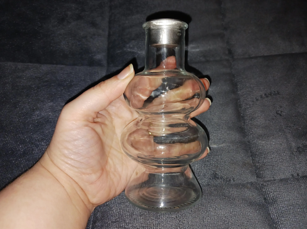 Glass Bubble Design Taper Candle Holder