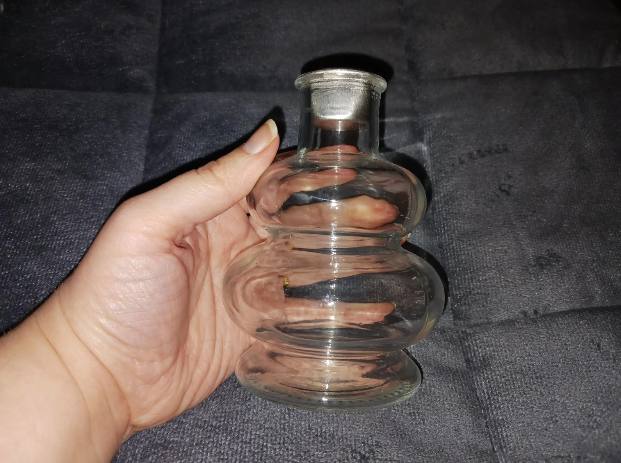 Glass Bubble Design Taper Candle Holder