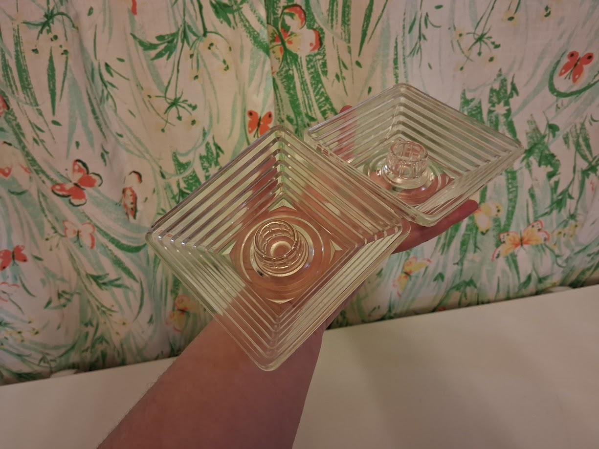 Square Shaped Glass Candle Holders