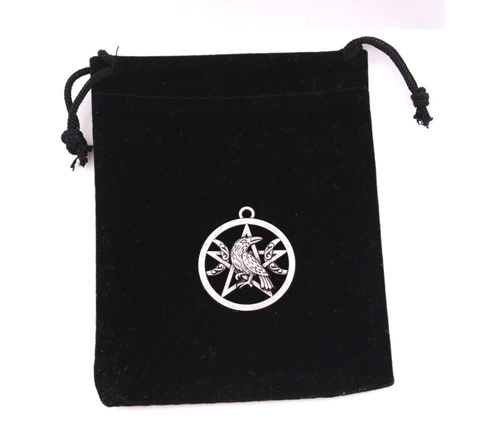 Moon Pentacle Raven Charm