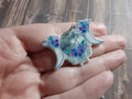 Witchy Blue Triple Moon Pentacle Double Sided Charm