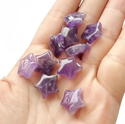 Mini Carved Amethyst Star Crystal