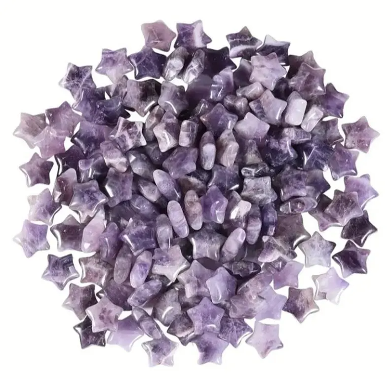 Mini Carved Amethyst Star Crystal