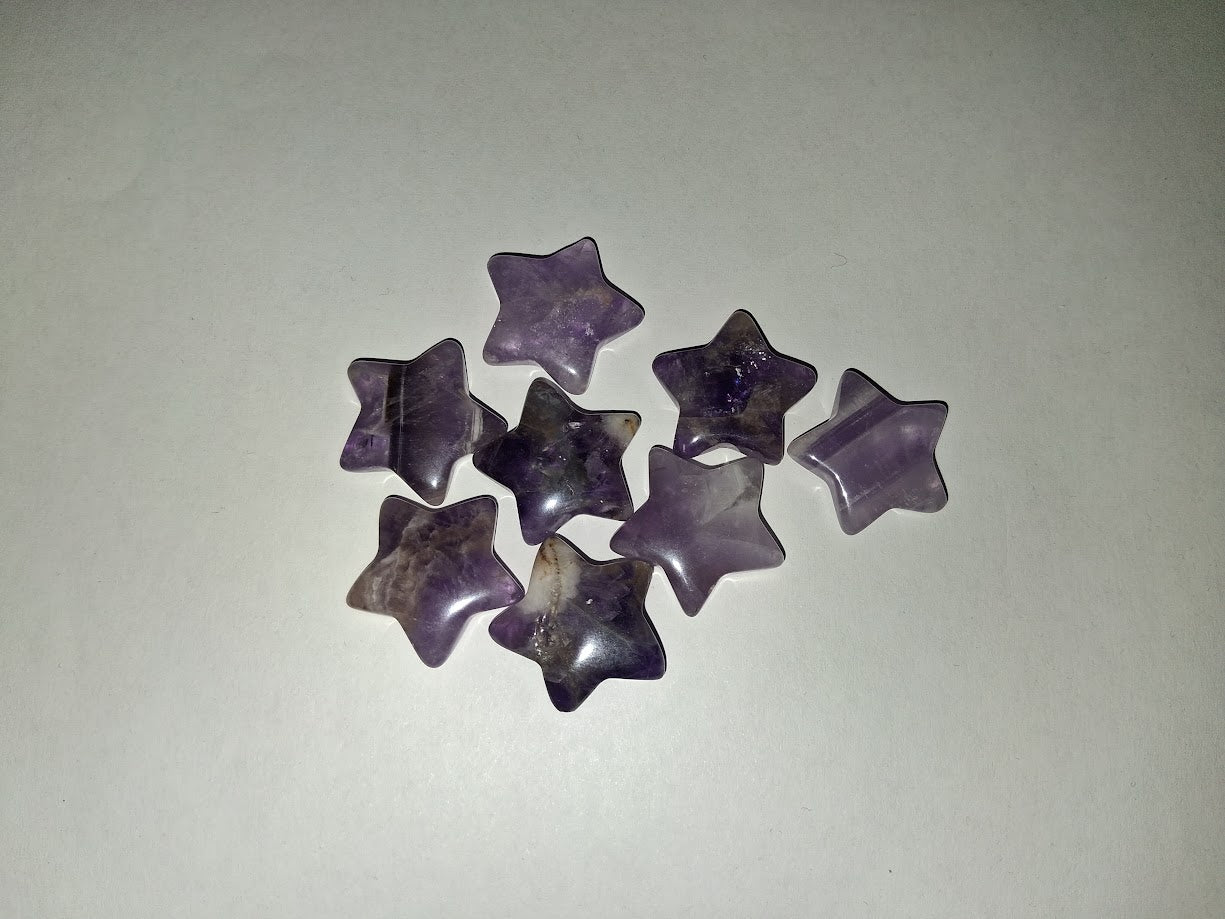 Mini Carved Amethyst Star Crystal