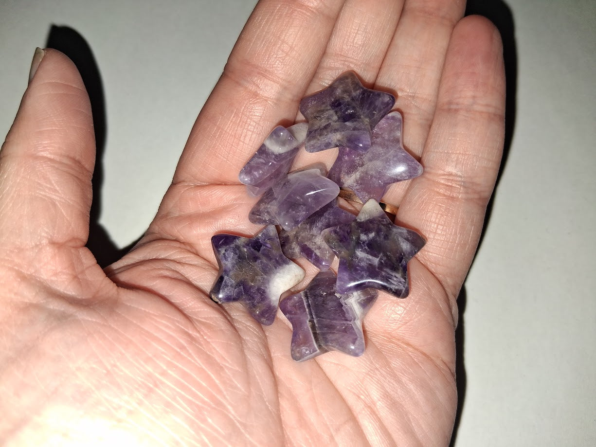 Mini Carved Amethyst Star Crystal
