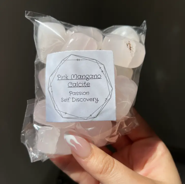 Tumbled Pink Mangano Calcite Crystal