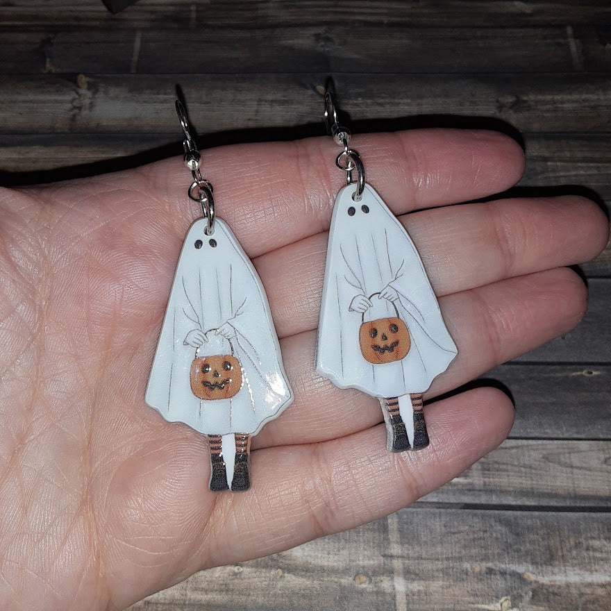 Ghost Trick or Treating Earrings