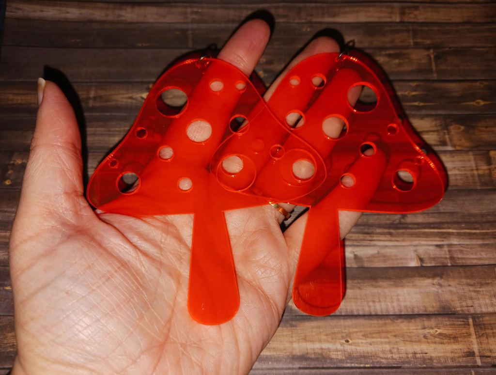 Large Acrylic Mushroom Earrings