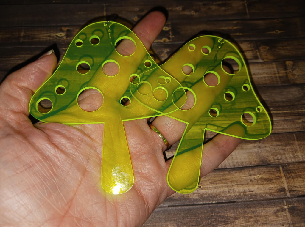 Large Acrylic Mushroom Earrings
