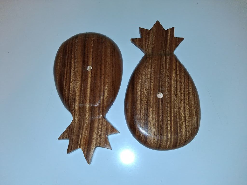 Wooden Carved Pineapple Serving Tray Set
