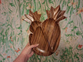 Wooden Carved Pineapple Serving Tray Set