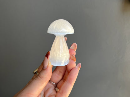 Selenite (Satin Spar) Crystal Mushroom