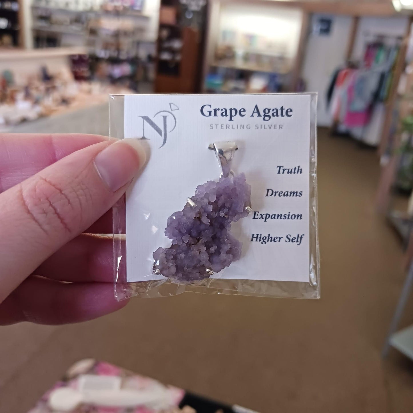 Grape Agate Sterling Silver Pendant