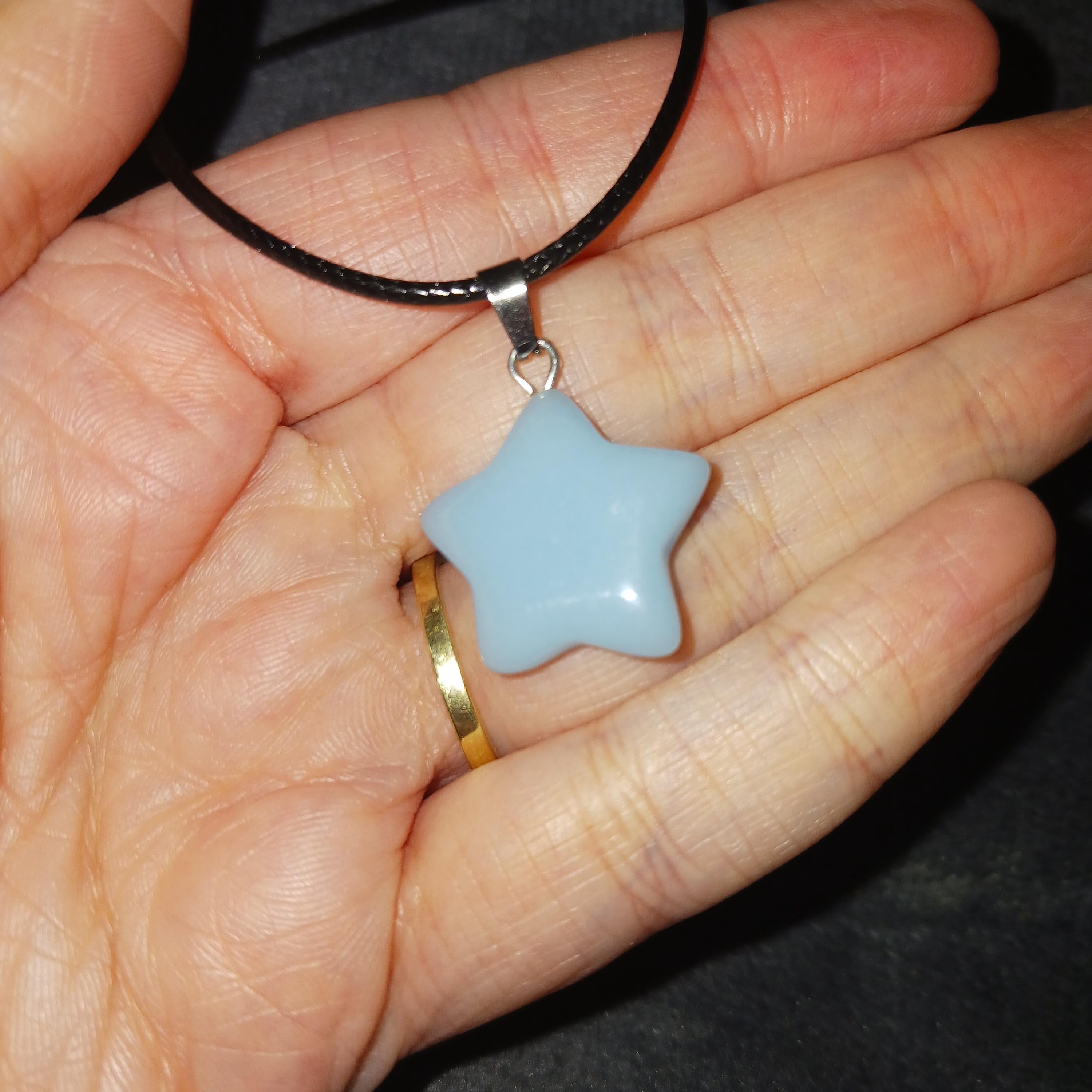 Amazonite Star Shaped Crystal Necklace