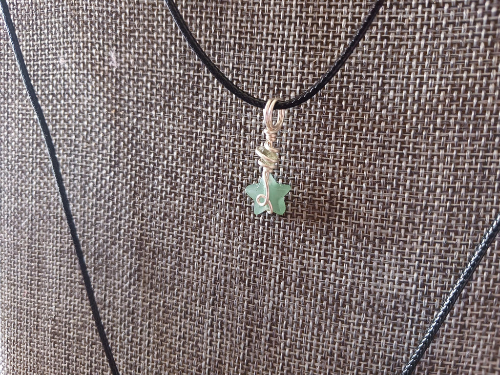 Mini Moldavite and Green Aventurine Star Pendant