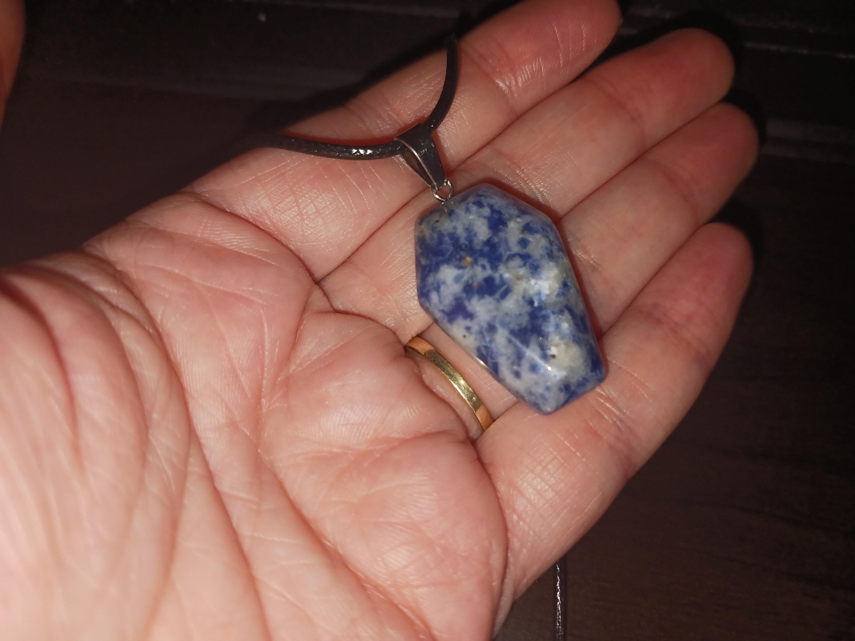 Coffin Shaped Sodalite Crystal Necklace