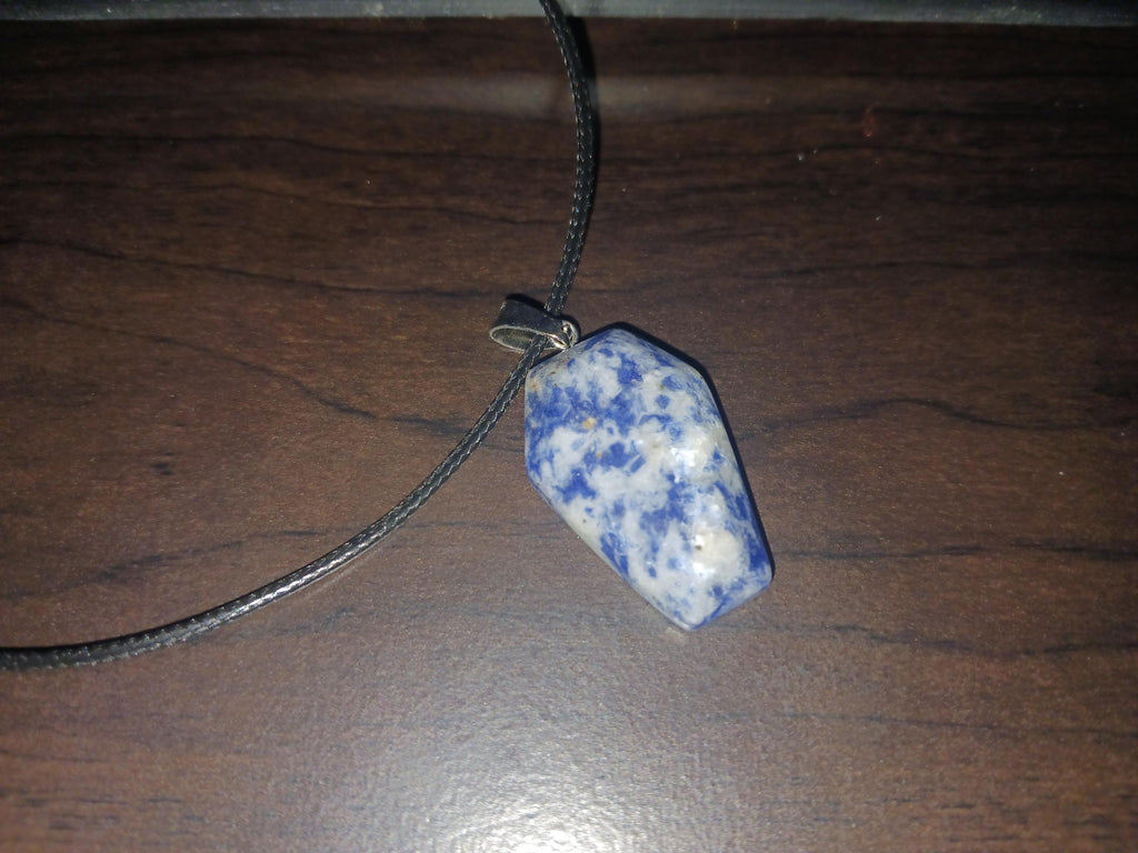 Coffin Shaped Sodalite Crystal Necklace