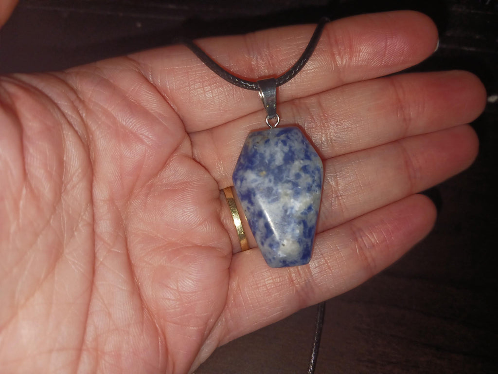 Coffin Shaped Sodalite Crystal Necklace