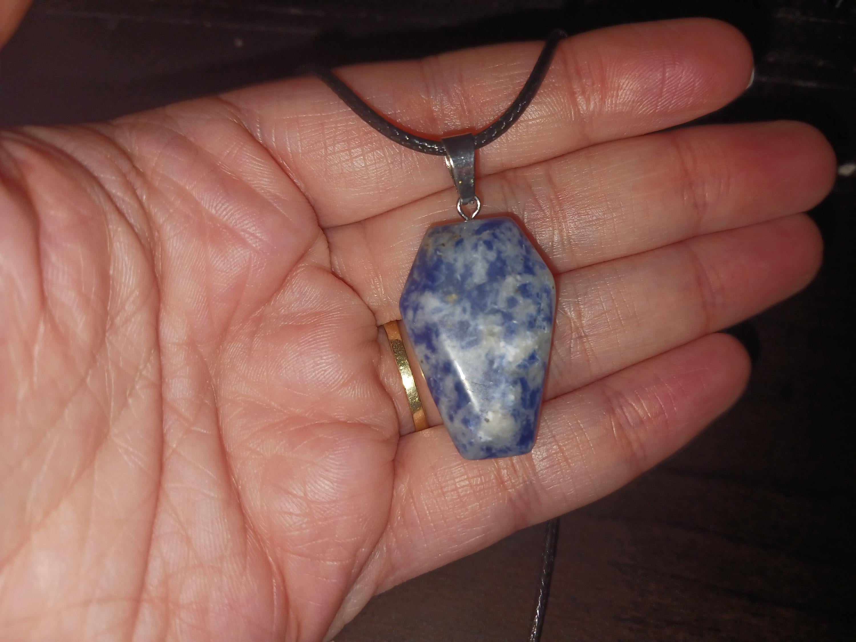 Coffin Shaped Sodalite Crystal Necklace