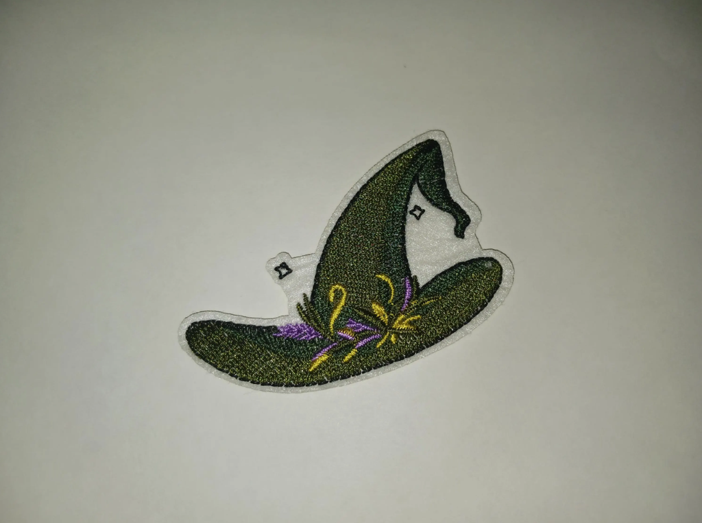Green Witch Hat Iron On Patch