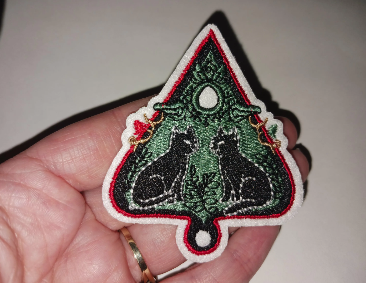 Cat Ouija Planchette Iron On Patch