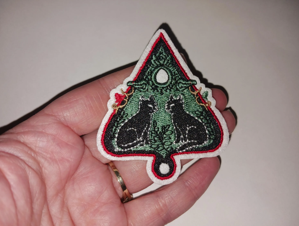 Cat Ouija Planchette Iron On Patch
