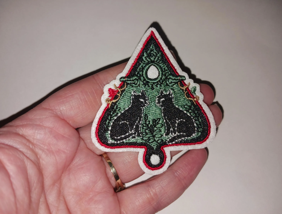 Cat Ouija Planchette Iron On Patch
